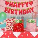 24 Pcs Strawberry Party Favor Bags With Handles - Berry Goodie Gift Bags for Kids, Kraft Paper for Birthday Party Supplies and Decorations