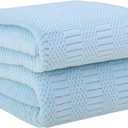 JML Microfiber Bath Towels, Large Bathroom Towel 2 Pack (30" x 60"), Oversized, Soft, Super Absorbent and Fast Drying, Multipurpose Use for Sport, Fitness, Yoga, Diamond Cross Grid Light Blue