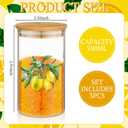 Layhit 3 Piece Lemon Glass Canister Set 24oz Borosilicate Jars with Airtight Bamboo Lids Lemon Decoration Kitchen Storage for Coffee Tea Flour Cookies Farmhouse Countertop Decoration