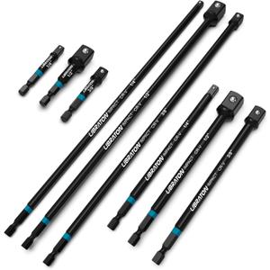 Libraton Impact Grade Socket Adapter Set, 3" 6" 12", Drill Socket Adapter, Socket Driver Adapter, Drill Socket Adapter Extension, Adapter Power Drill to Torque Impact Wrench