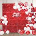 24PCS Red Shimmer Wall Backdrop, Square Sequin Backdrops Panel, Glitter Wall Background for Birthdays, Weddings, Christmas, Engagements, Disco Bachelorette Party Decoration (4FTx6FT)