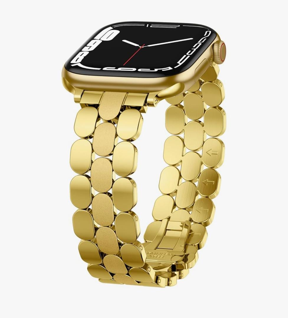 Compatible with Apple Watch Bands for Women 40mm 41mm 42mm 38mm 44mm 45mm 46mm 49mm, Metal Stainless Steel Dressy Strap for iWatch Bands Series 11 10 9 8 7 6 5 4 3 2 1 SE Ultra