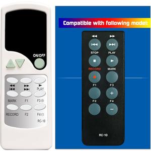 Replacement Remote Control for Tascam RC-10 Stereo Master Recorder DR-100MKII DR-100 DA-3000 SS-CDR250N SS-R250N DR-701D DR-70D DR-60DMKII DR-60D DR-100MKIII DR-40X DR-40 DR-60 SD-20M (Remote Only)