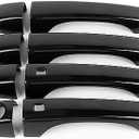 Linskip Door Handle Covers Trim Compatible with Chrysler 300 2011-2023 for Chrysler 300 Door Handle Protector Exterior Accessories(Black)