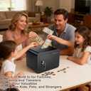Small Safe, Locker Safes with Key and Coin Slot, Little Safes for Money, Cheap Home Safety, Small Hidden Safe, Savings Box with Key Mini Security for Home, Office, Travel, Pets0.23 Cubic