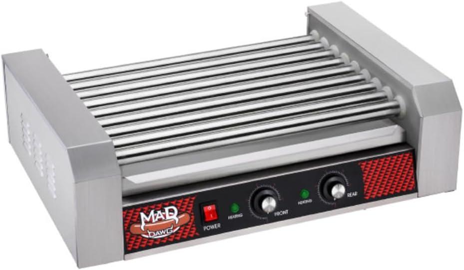 Great Northern Popcorn Hot Dog Roller Machine - Stainless-Steel Cooker with 9 Rollers - Cooks 24 Hot Dogs - Concession Stand Supplies