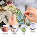 INFUNLY 6PCS DIY Flower Cross Stitch Bookmark Kit for Beginners 8.66"3.15" Stamped Embroidery Bookmark Kit Hand Plant Bookmark Cross Stitch Kits with Instruction for Book Lovers Reader Writers