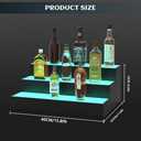 upcessory LED Lighted Liquor Bottle Display Shelf, 3 Tier 16 Inch Alcohol Whiskey Wood Rack Stand Tray for Home Bar Living Room Accessories and Decor, Bourbon Shelf for 12 Bottles