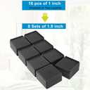 Bed Risers 1 inch, 2 inch, 3 inch, 4 inch Heavy Duty, Adjustable Furniture Riser for Table Desk Couch Sofa Chair Recliner Leg Frame Dorm, Stackable Bed Raisers Blocks (Black 8 Pack, 1+1 inch)