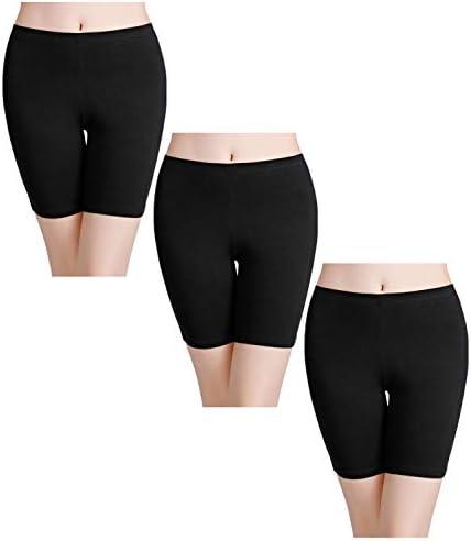 wirarpa Women's Anti Chafing Cotton Underwear Boy Shorts Long Leg Boyshorts Panties 3 Pack.L