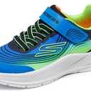 Skechers boys Microspec Advance (4 Big Kid, Blue/Lime)