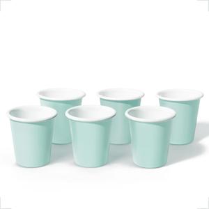 Falcon Enamelware Tumbler, Durable Enamel Drinking Cup, (11 oz), Classic & Stackable Design, Drinking Cup for Kitchen, Outdoor, Camping & Picnic Use (Aqua Blue, Pack of 6)