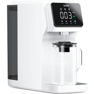 Stokk T1 UV Countertop Reverse Osmosis Water Filter, Carafe Alkaline Boost, 6-Stage RO Filtration System, Reduce TDS PFAS, Large Size (White)