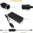 180W AC to DC Converter, 110V to 12V 15A Car Cigarette Lighter Socket AC/DC Adaptor Power Supply for Car Refrigerator, Tire Inflator, Vacuum Cleaner and Other Devices 7.2FT