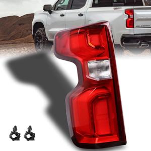 LED Tail Light Assembly Compatible With 2019-2023 Chevy Silverado 1500 Left Driver Side LED Style Taillights Brake Rear Lamp with Bulb and Harness (Only Fit Factory Led Model)
