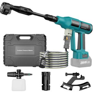 Cordless Power Washer for Makita 18V Battery, Portable Handheld Pressure Washer 700 PSI, with 5M Hose, 6-in-1 Nozzle, 4-Speed Settings, Battery Operated Pressure Washer for Car Floor Fence (Tool Only)