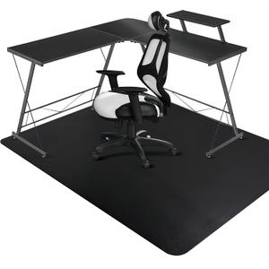 SALLOUS Chair Mat for Carpeted Floors, 46" x 60" Heavy Duty Chair Mat for Carpet, Vinyl Floor Mat with Grips, Carpeted Floor Protector Rolling Computer Desk Mat for Home Office (Black)