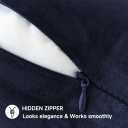 QUORGVES Navy Blue Velvet Pillow Covers 18x18 Inch Set of 2, Soft Solid Decorative Square Throw Pillow Covers, Decor Cushion Covers for Bed Sofa Couch Bedroom Living Room - Dark Blue