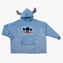 Stitch Costume Big Face Blue Oversized Giant Blanket Hoodie Christmas Sleep Poncho with Hood Halloween Cosplay Extra Comfy for Lounging - One Size