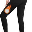 Warm Leggings for Women Winter Fleece Lined Windproof Full Length Legging for Cold Weather Thermal Velvet Shapewear Pants (Black, L)