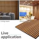 Art3d 2-Pack Acoustic Wood Slat Wall Panels for Interior Decor, 3D Fluted Sound Absorbing Wood Paneling for Accent Wall Ceiling Kitchen Living Room Bedroom Office, 47.2 x 23.6 inch Teak