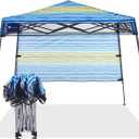 7’x7’ Instant Canopy Tent Pop up Canopy with One Sidewall Compact and Lightweight Beach Canopy with Backpack