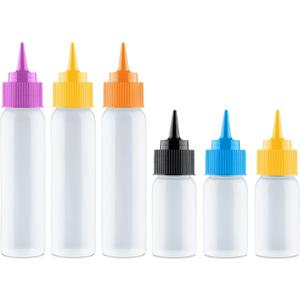 Free Hand Writer Bottles - 6 Easy Small Squeeze Bottles - 3 Each (1 and 2 Ounce) - Cookie Cutters, Cake and Baking Decoration, Food Coloring & Royal Icing Supplies for Writing (6 bottles)