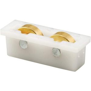 Prime-Line G 3119 Sliding Window Tandem Roller Assembly, 1/2 In. Flat Brass Rollers (2 Pack)