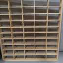 Seenelling Wood Diecast Car Display Case, Wall Mount, Wood Color, 50 Spaces