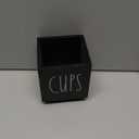 Bathroom Cup Dispenser, Farmhouse Dixie Cup Holder, 3 oz 5 oz Paper Mouthwash Cup Storage Box, Wooden Disposable Cup Caddy, Water Dispenser Cup Holder for Counter top (Black)