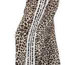 Verdusa Women's Loose Wide Leg Pants Tie Side Striped Elastic Waist Trousers (Brown Leopard)