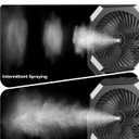 USONE Portable Misting Fan, 5-in-1 Camping Fan Rechargeable, LED Light, Remote & Timer, [Max 48Hrs] Battery Operated Tent Fan with Hook for Patio, Beach, Outdoor, Emergency Backup,Black