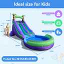 Inflatable Water Slide Backyard with Powerful Blower, Splash Pool & Spray Feature Durable, Easy Setup, Fast Drainage, Summer Outdoor Water Park Fun (Rain Forest), 22.47 x 9.84 x 10.83 inches