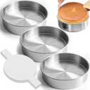 6 Inch Cake Pans Set of 3 with 100 Pieces Parchment Paper, Stainless Steel Baking Pan For Layered Cakes, Smash Cake Pans Mirror Finish Dishwasher Safe Small Cake Pan Set Cake Mold