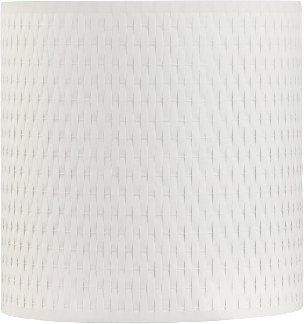 Aspen Creative 31106 Transitional Drum (Cylinder) Shaped Spider Construction Lamp Shade in White Parchment, 12" Wide (12" x 12" x 10")