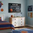 Inspirational Basketball Canvas Wall Art To My Son Inspiring Sports Motivational Quotes Painting Picture Wall Decor Poster Print Artwork for Boy Room Kid Room Bedroom Home Decoration,16"L x 12"W