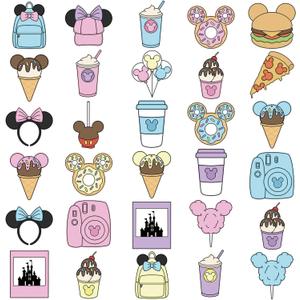 RiVolTa Mouse Cruise Door Magnets - 30 Pcs Cute Ship Decorations Magnetic Funny Ice Cream Snacks Cabin Anchor Stickers Cartoon Animal Decals Stateroom Accessories for Holiday Carnival Party Car Decor