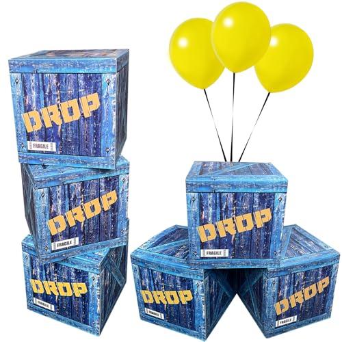 12 Pcs Video Game Drop Party Boxes Birthday Decorations, 7.5 Inch Video Game Centerpieces Drop Boxes for Boys Gamer Gaming Birthday Party Supplies Favors