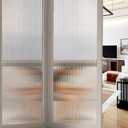 Window Privacy Films, Translucent Decorative 3D Window Sticker; Static Cling Window Covering for Sun Blocking No Glue Frosted Vinyl Glass Paper for Door, Anti-UV, Home Security (Ripples, 17.7"x78.7")