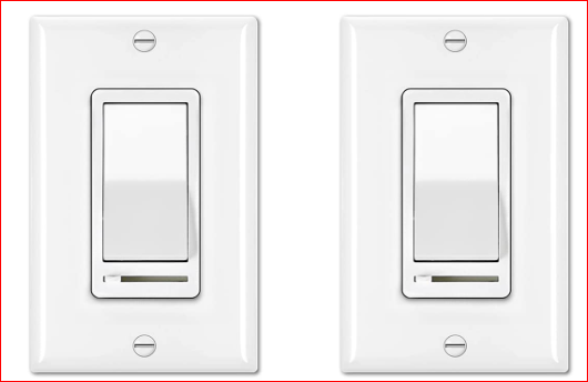 BESTTEN 2 Pack Dimmer Light Switch, Universal Lighting Control, Single Pole or 3 Way, Compatible with LED Dimmable Lamp, CFL, Incandescent, Halogen Bulb, Decorator Wall plate Included, UL Listed, White