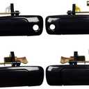 Set of 4 Exterior Door Handles for Honda Civic 2001-2005,Front Rear Driver & Passenger Side Replaces 72140S5DA02, 72180S5DA02, 72640S5DA01, 72680S5DA0, Smooth Black
