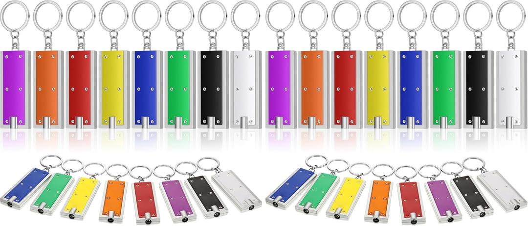 Hicarer 16 Pcs Mini Keychain Flashlight Bulk LED Keychain Light Flashlight for Outdoor Camping Hiking Emergency, Multicolor