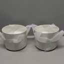 MALACASA 12 Pieces Porcelain Dinnerware Set, Modern White Dish Set for 4, Premium Serving Plates and Bowls Sets, Chip and Scratch Resistant Dishware Sets Kitchen Dishes Dining Ware Set, Series LEAH