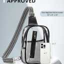 3 Pockets Clear Bag for Stadium Events Approved Clear Purses Fanny Pack for Women Men (B2# Black-a)