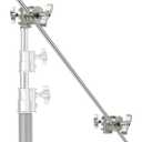 Neewer Extension Grip Arm Boom Arm with 2 Pieces Grip Heads - 40 inches/101.6 centimeters Aluminum Alloy Construction for Light Stand,Reflector and Other Equipment for Studio Video Photography(Silver)