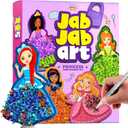 Dan&Darci Jab Jab Art Magical Princesses Kit - Gifts for 5 Year Old Girls - Arts and Crafts for Kids Ages 4-8, 4-6 - Mess-Free Craft - Birthday Gift Ideas for Girls Ages 4, 5, 6, 7, 8, 9
