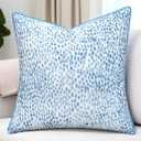 Printed 18x18 Inch Throw Pillow Cover Blue Watercolor Dot Coastal Accent Rain Drops
