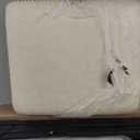 VASAGLE EKHO Collection - Bar Stools Set of 4, Counter Height Bar Stools, Synthetic Leather with Stitching, Mid-Century Modern Counter Stools, 26-Inch Tall, Kichen Home Bar Dining Room, Cream White