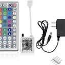 FONEWE 44 Key RGB LED Strip Lights IR Remote Control, Remote Receiver RGB LED Light Strip, 24V Power Adapter for LED Lights