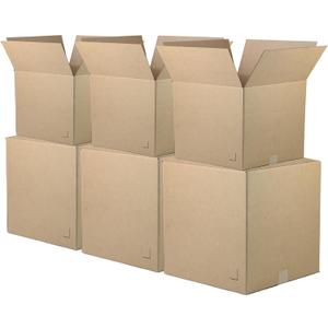 The Boxery Moving Boxes 10-Pack Medium 18x14x12 Inch Brown/Kraft Corrugated Cardboard Packing, Moving & Storage for Business/Home - Durable - Eco-Friendly, Recyclable - Made in the USA